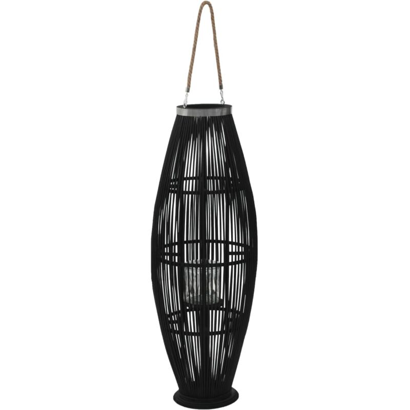 

vidaXL Portavelas Colgante Bambú Negro 95 cm - Negro