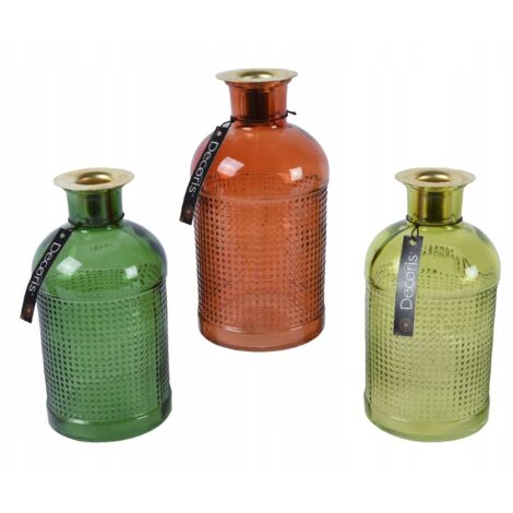 Portavelas de cristal decorativo 16 x 8 cm 1 ud.