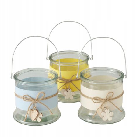 Portavelas de cristal para velas de té y flores 12 cm