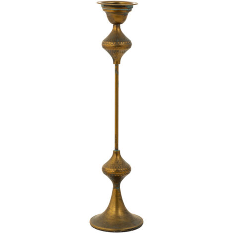 Portavelas de metal dorado 15x15x61.5
