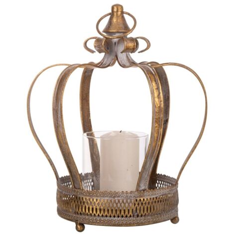 Portavelas de metal dorado 24x21.5x30