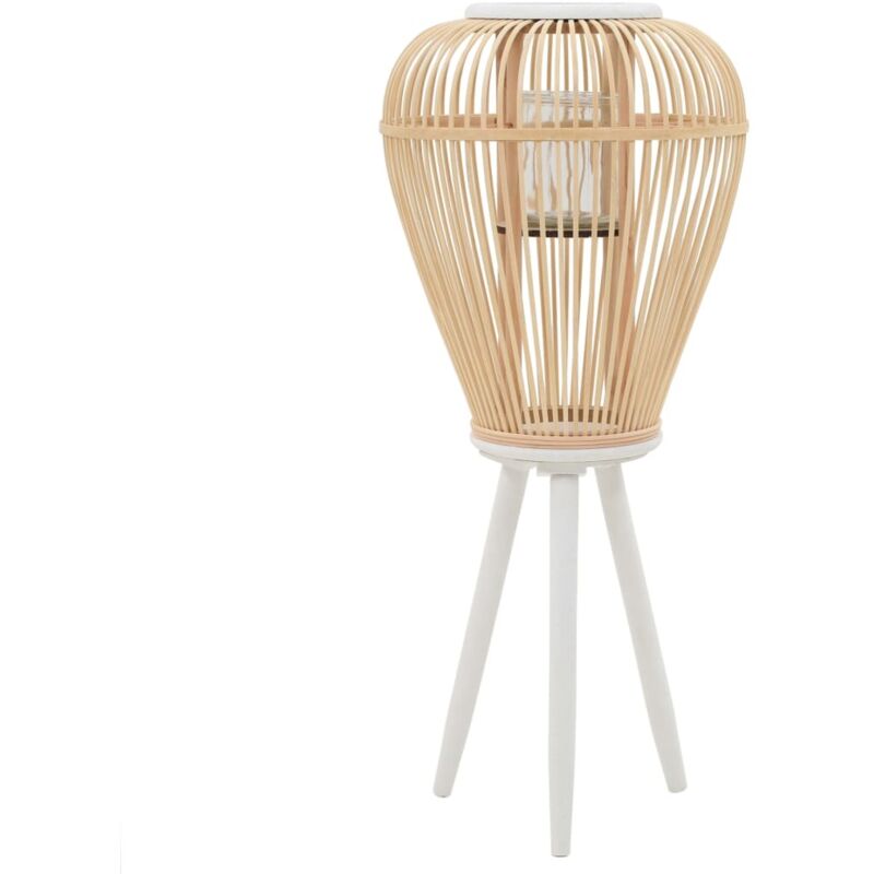 

vidaXL Portavelas de pie bambú natural - Beige