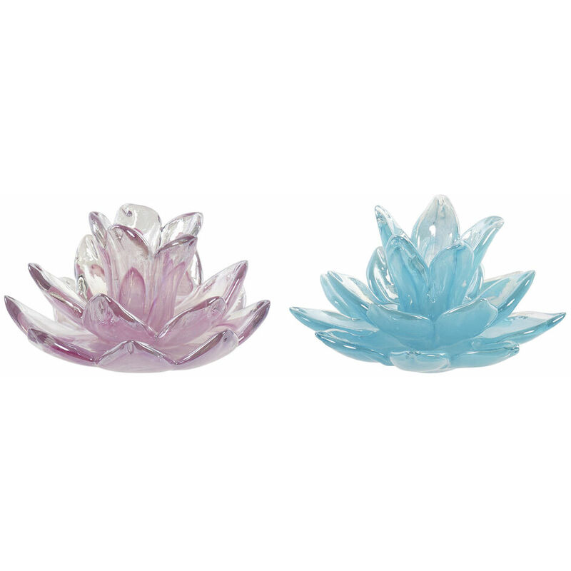 

Portavelas DKD Home Decor Cristal Flor (2 pcs) (13 x 13 x 8.5 cm)