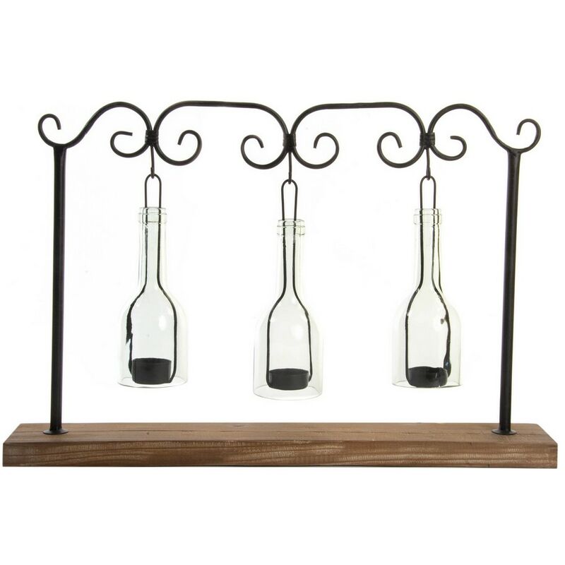 

Portavelas DKD Home Decor Madera Metal (55 x 9 x 36 cm)