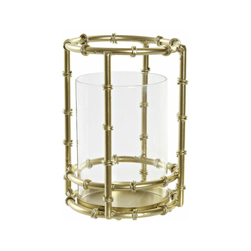

Portavelas DKD Home Decor Metal Cristal Dorado (11 x 10 x 15 cm)