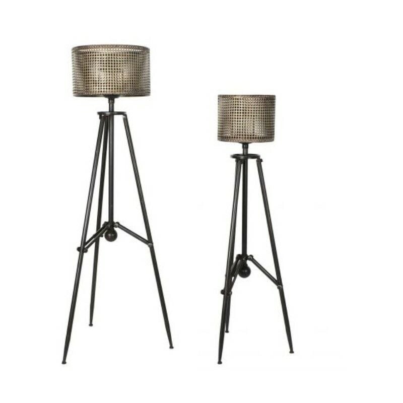 

Portavelas DKD Home Decor Negro Metal De pie (2 pcs)
