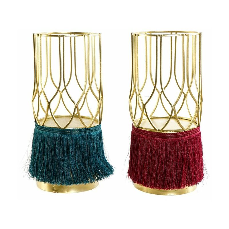 

Portavelas DKD Home Decor Poliéster Metal Dorado (2 pcs) (11.5 x 11.5 x 26 cm)