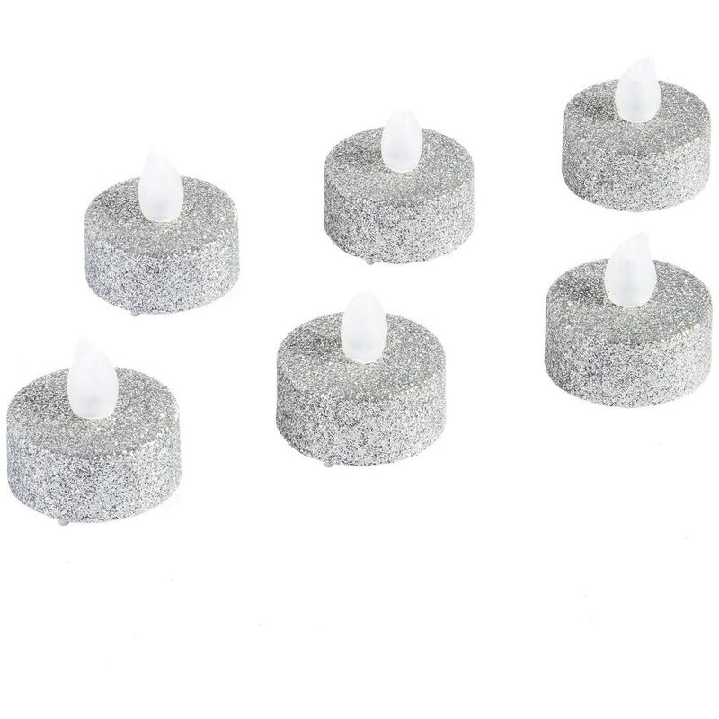 

Portavelas LED x 6 plata