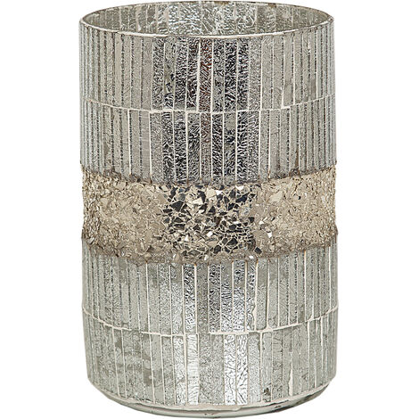 Portavelon Vidrio Mosaico Plata 252217