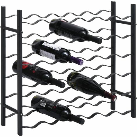 Portavini da 36 Bottiglie Nero in Ferro vidaXL 567129