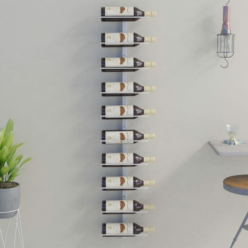 Image of Nova - Portavini da Parete per 10 Bottiglie in metallo vari colori colore : Bianco