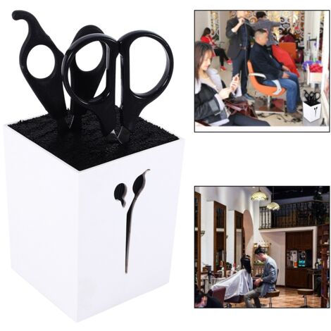 Porte-accessoires coiffure - Support pour ciseaux, peignes et pinces à cheveux (Couleur blanc)