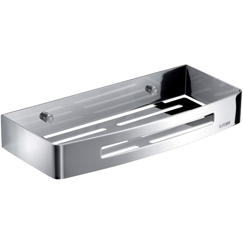 Gedy - nerva porte objets rectangulaire, acier inoxydable, chrome, 30 x 12,8 x 4,5 241713