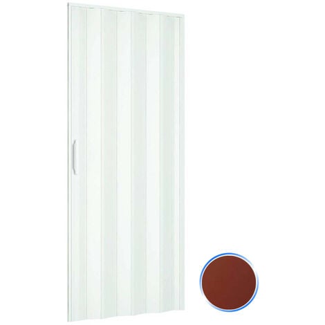 Porte pliante pvc accordèon cerisier bouton coulissante 83x214 mod maya