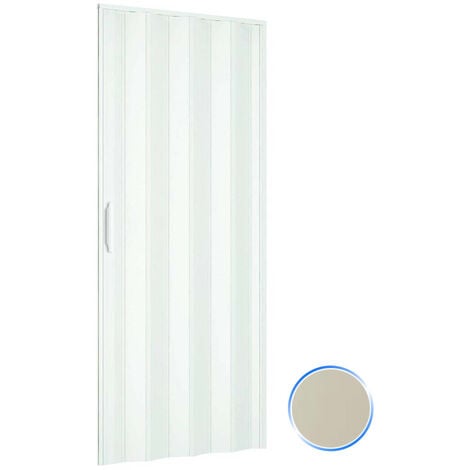 Porte accordéons pliante intérieur en kit en PVC mod. Simona Ivoire 1140 82x210 cm