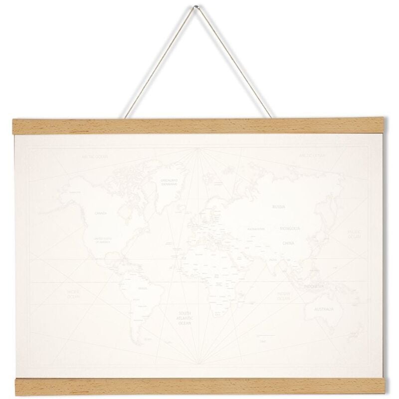 Porte-affiche magnétique à suspendre profilé en Bois clair - 50 cm