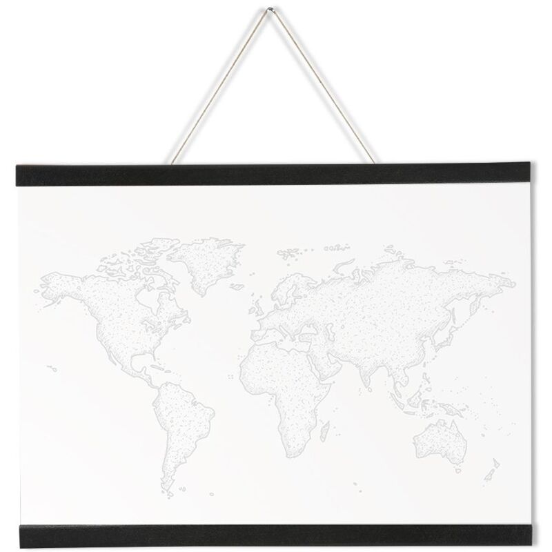 Porte-affiche magnétique à suspendre profilé en Bois Noir - 50 cm