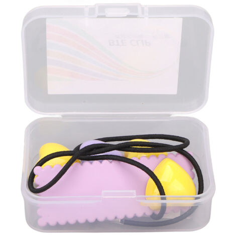 Porte-aide auditif étoile anti-perte, pince à cheveux style jaune et violet, silicone nylon ABS pour enfants et seniors, attache pour appareil auditif mono-oreille.