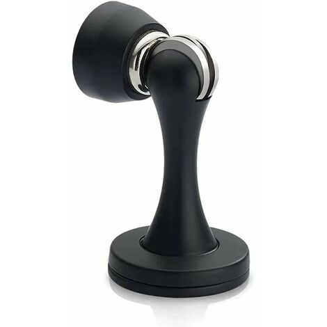 Porte anti-collision tout assortie et butée de porte à double usage mur à mur butée de porte de salle de bain (noir 1 pièce)