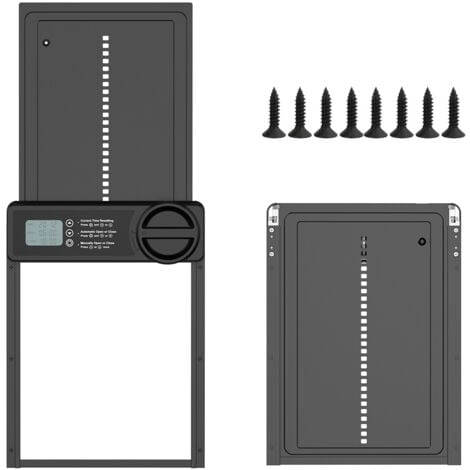 HOUHENCE Porte automatique de poulailler avec minuterie nuit/matin programmable via application, porte automatique de poulailler en alliage d'aluminium Écran LCD étanche Porte de poulailler alimentée