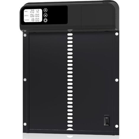 Porte Automatique Poulailler avec Fonction Anti- Clip, Chronométré et Actionné Manuellement Alliage d'aluminium Porte Poulailler Automatique, Automatique Alimenté par Batterie