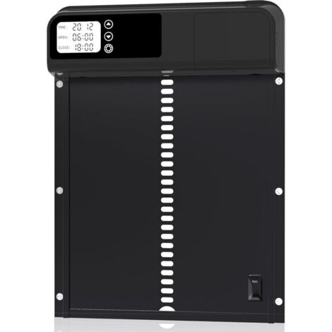 Porte Automatique Poulailler avec Fonction Anti- Clip, Chronométré et Actionné Manuellement Alliage d'aluminium Porte Poulailler Automatique, Automatique Alimenté par Batterie