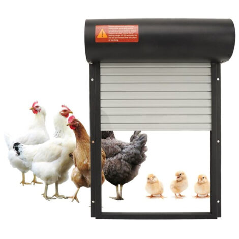 Porte Automatique Poulailler avec Minuterie Capteur de Lumière Télécommande