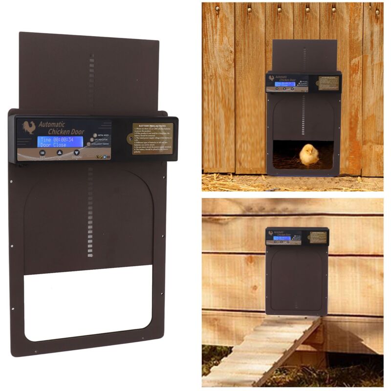 Porte de Poulailler Automatique IP45 Étanche Programmable en Aluminium avec Minuterie pour Maison Ferme 100-240V - Sjlerst