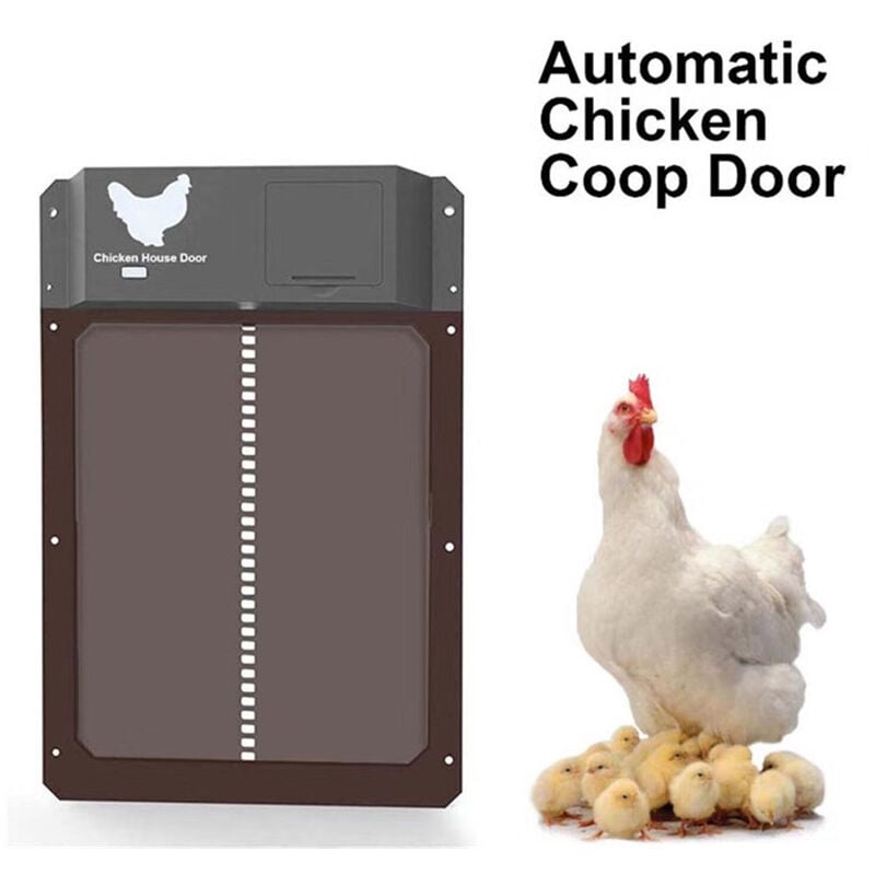 Porte Automatique poulailler, Trappe poulailler, Poulet Coop pour élever en Toute sécurité, volet électrique avec Rails de Guidage, poulailler pour
