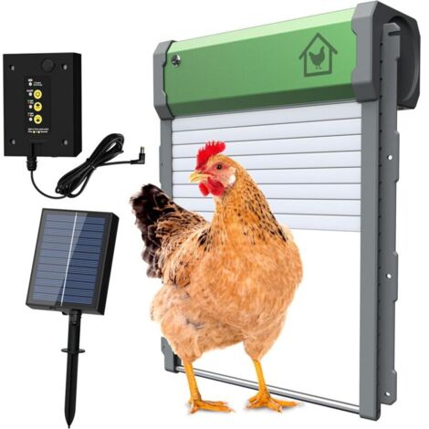 Porte automatique poulailler solaireÉtanche avec capteur de lumièreMinuterie programmableAluminiumMécanisme anti-pincement