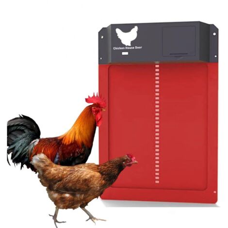 Porte Automatique Poulailler,Porte de Poulet avec Capteur de Lumière, Etanche Capteur de Lumière Automatique à Induction à Pile,Elevage de Poulets Sécurisé
