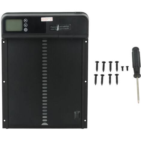 Porte automatique pour poulailler avec minuterie, étanche IP45, alliage d'aluminium, écran LED, alimentation par batterie