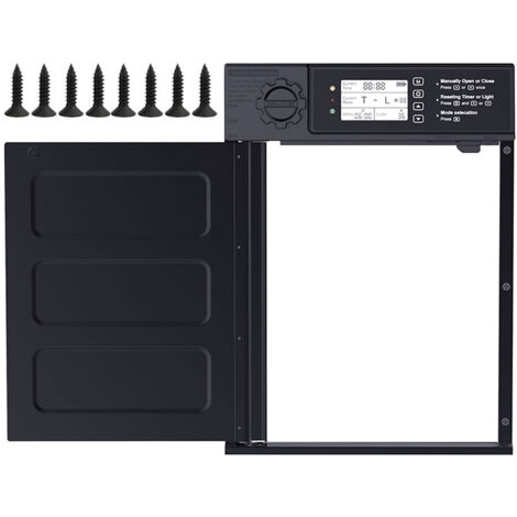 Porte automatique pour poulailler en aluminium avec capteur de lumière solaire – Porte intelligente pour volailles, ouverture/fermeture automatique au crépuscule et à l’aube dengyankun