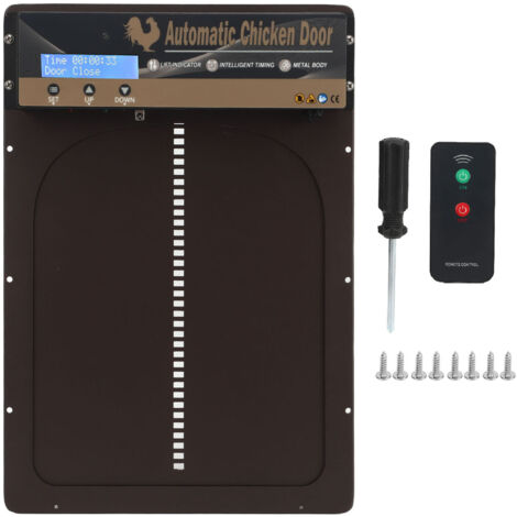 Porte Automatique pour Poulailler en Aluminium avec Télécommande, Minuterie et Capteur Solaire