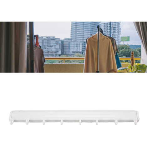 Porte-bagage mural extensible 60 cm - Rangement caché avec filet aluminium sans perforation pour lavabo/salle de bain (blanc)