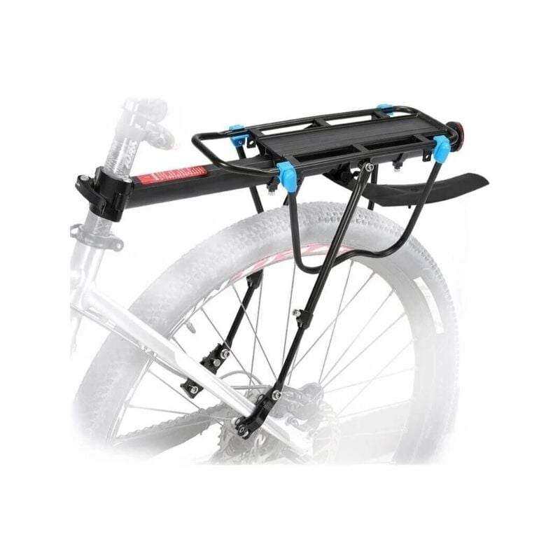 Porte Bagage Vélo Arrière avec Capacité 50KG, Réglable Porte Bagages Velo vtt Transporteur Tige de Selle avec Réflecteur Aile pour Cyclisme Montagne