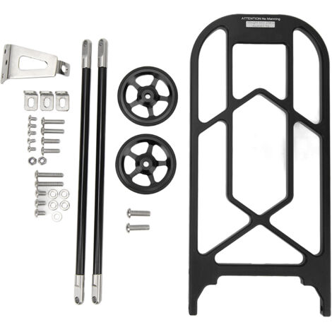 Porte-bagages arrière pliable pour vélo Brompton, support robuste en alliage d'aluminium avec roulettes noir