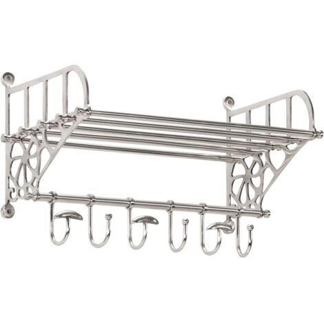 Porte-bagages avec cintres mural aluminium