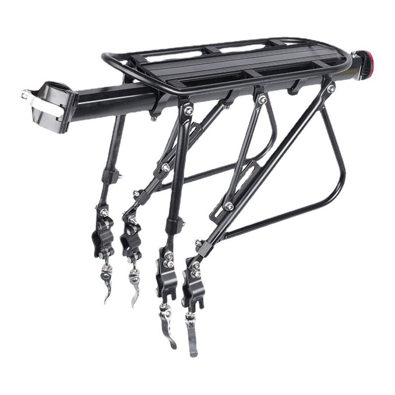 Porte-Bagages de Montagne, Porte-Bagages à Dégagement Rapide avec Réflecteur, Porte-Bagages Arrière VTT Réglable, Porte-Bagages Arrière de Vélo à