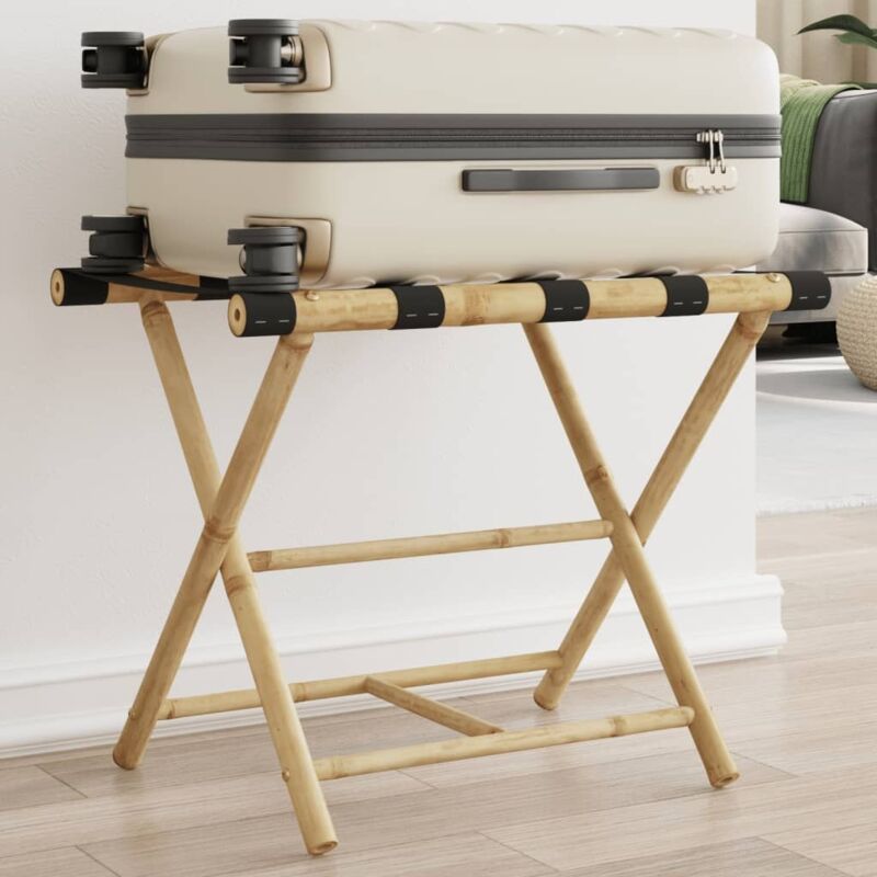 Porte-bagages pliant 62x42x50,5 cm bambou Vidaxl