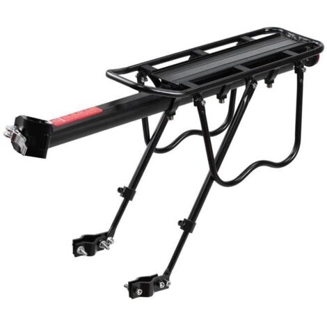 Porte Bagages Vélo Arrière VTT Fixation Tige de Selle, Transporteur avec Reflecteur et Garde-Boue, Universel Installation Rapide