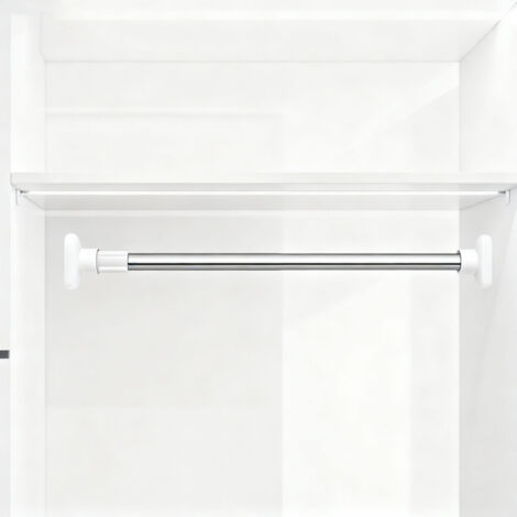 Porte-Bagets Rétractable Sans Installation pour Salle de Bain et Balcon 110-200cm / Stainless Steel + ABS - 1x Support Murale et Barre de Suspension Économiseur d'Espaces
