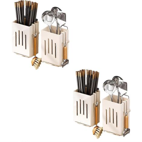 Porte-baguettes de cuisine multifonction, porte-couverts, B--