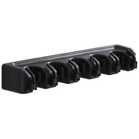 Porte-balai et organisateur mural pour outils de jardin, cuisine, placard, noir