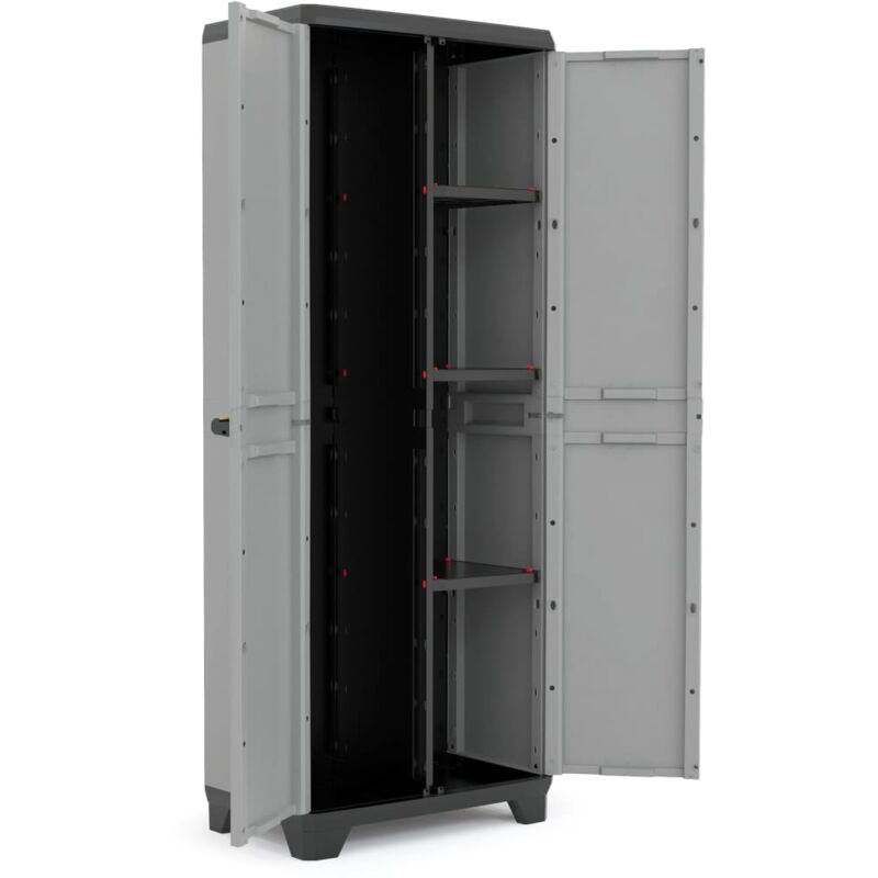 Keter Armoire de rangement polyvalente Stilo Gris et noir 173 cm