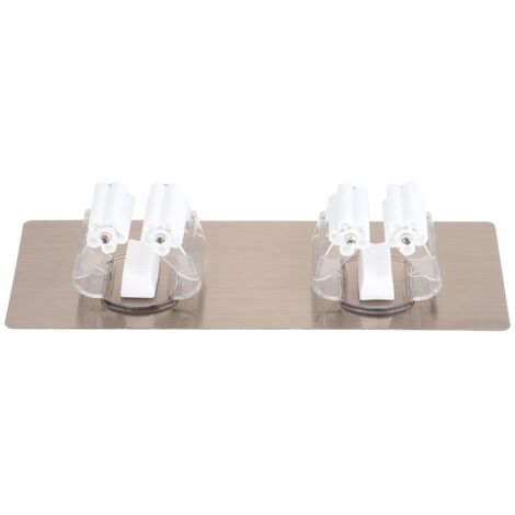 Porte-balai mural organisateur, support de rangement pour balais et serpillières, lot de 2 blanc