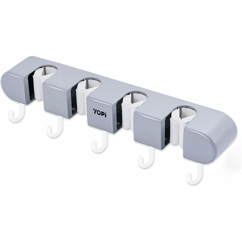 Aougo - Porte-Balai Mural,Crochet de vadrouille,Rangement Balai,Auto-adhésif Porte Vadrouille,pour Salle de Bain,Cuisine,Bureau,Placard,Garage de