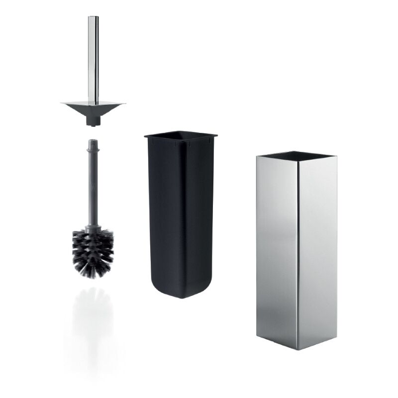 Inda - Porte-balai mural/stand My Way en chrome/laiton noir