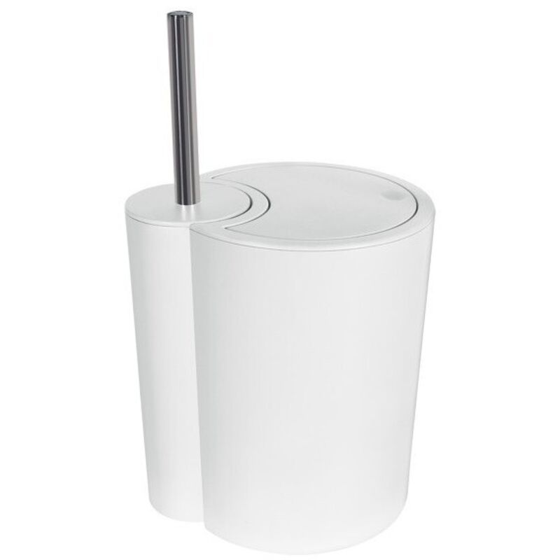 Poubelle à bascule & brosse wc pp 6L sun & moon Blanc Spirella