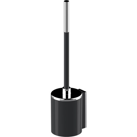 Porte balai wc - Décor : Noir RAL 7021 / Chromé - AKW